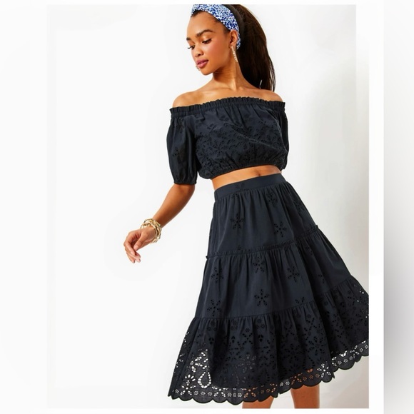 Lilly Pulitzer Dresses & Skirts - NWT | Lilly Pulitzer | Penley Midi Set | Medium | Black | Onyx Calypso Eyelet